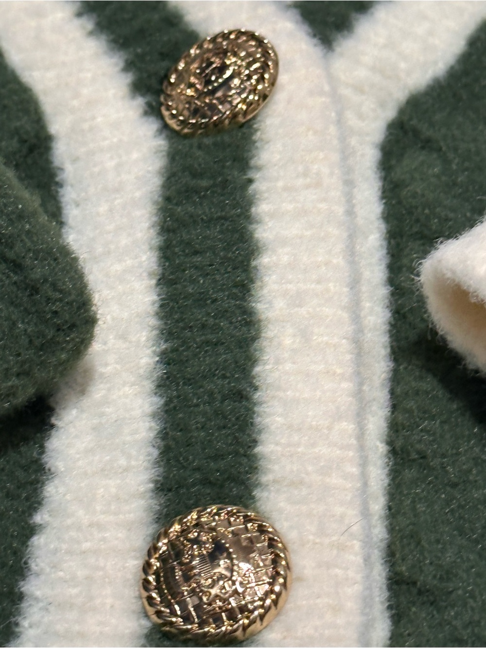 Threaded Leaf green cropped varsity-style cardigan M NWOT - Picture 4 of 11